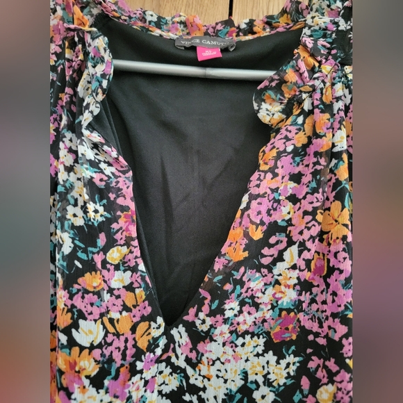 NWT Vince Camuto Black And Pink Floral Dress Size XL - Picture 10 of 14